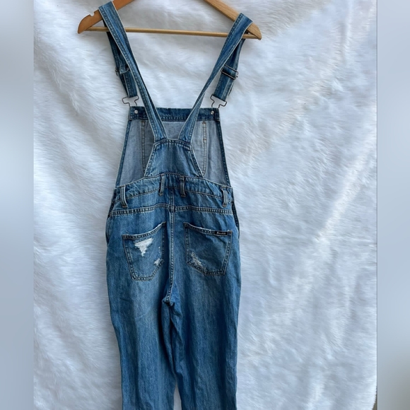 Bardot Denim Rugged Dungaree Jumpsuit - Picture 9 of 10